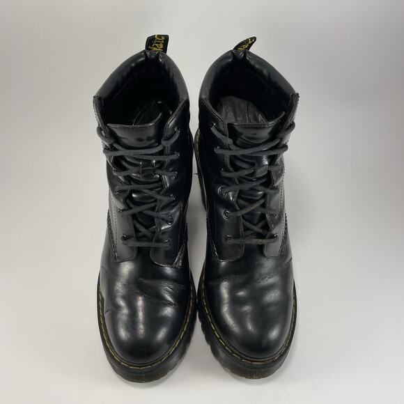 Dr Doc Martens Persephone Heeled Leather Lace Up Boots Black Womens Size 7 - Picture 10 of 11